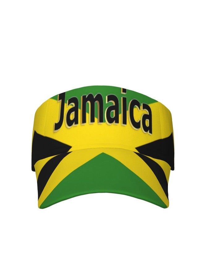 ASYG Vintage Jamaica Flag Jamaican Hats Sun Visor Sun Sports Adjustable Visor Hat for Men Women Black Gold Green - Image 1